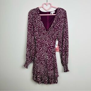 Emerald Sundae NWT Long Sleeve Mini Flutter Wine Dress Size 7